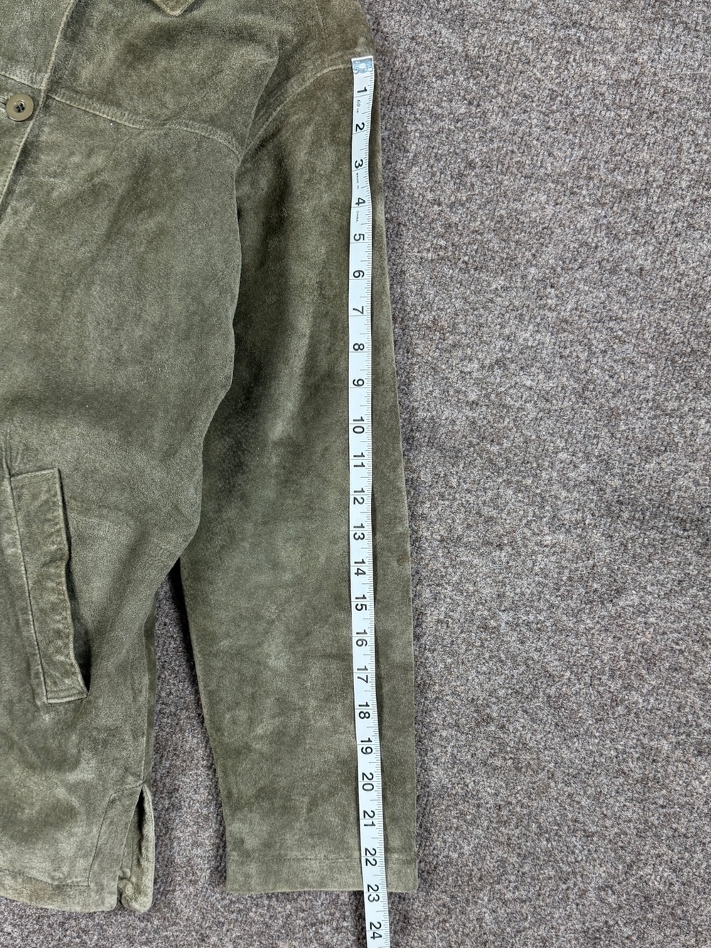 Vintage Coldwater Creek Green Suede Leather Button Front Jacket Women’s S‎ Y2K - Picture 6 of 9